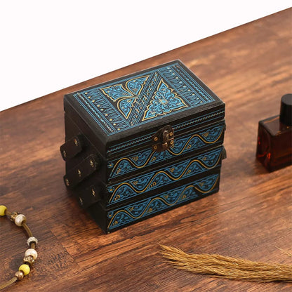 Wooden Jewelry Box | Handcrafted Multi-Layer Artistry