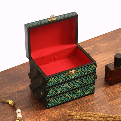 Wooden Jewelry Box | Handcrafted Multi-Layer Artistry